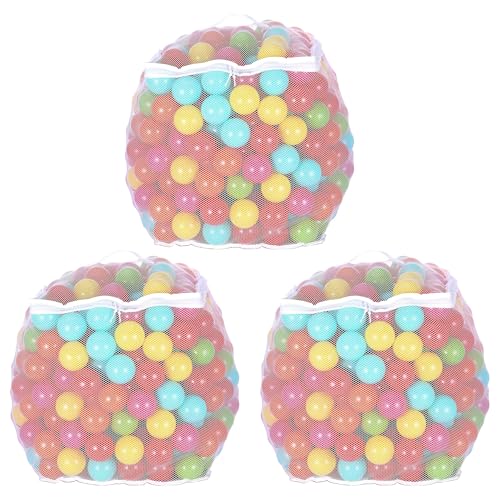 BalanceFrom Fitness 23 Inch 400 Crush Proof Play Pit Balls with Mesh Storage Bag for Playpens Bounce Houses and Kiddie Pools Multicolor 3 Pack - Image 1
