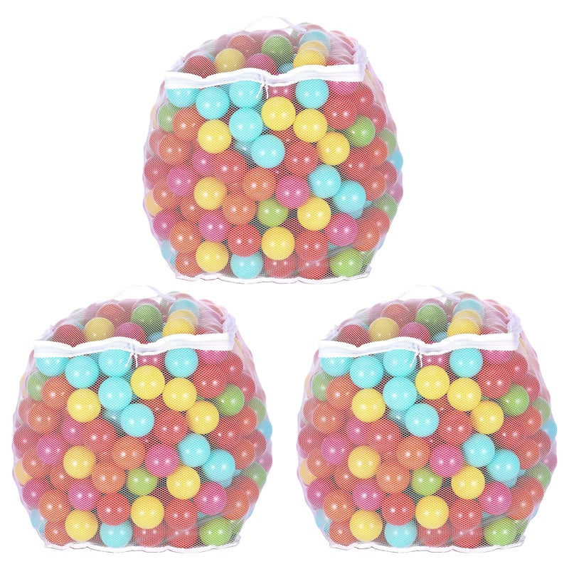 BalanceFrom Fitness 23 Inch 400 Crush Proof Play Pit Balls with Mesh Storage Bag for Playpens Bounce Houses and Kiddie Pools Multicolor 3 Pack - Image 2