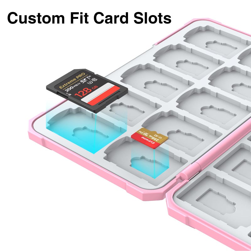 THELIFELICIOUS SD Card Holder Memory Card Case for SD/TF Cards, Memory Storage Organizer for 20 SDXC SDHC and 20 TF Cards - Image 3