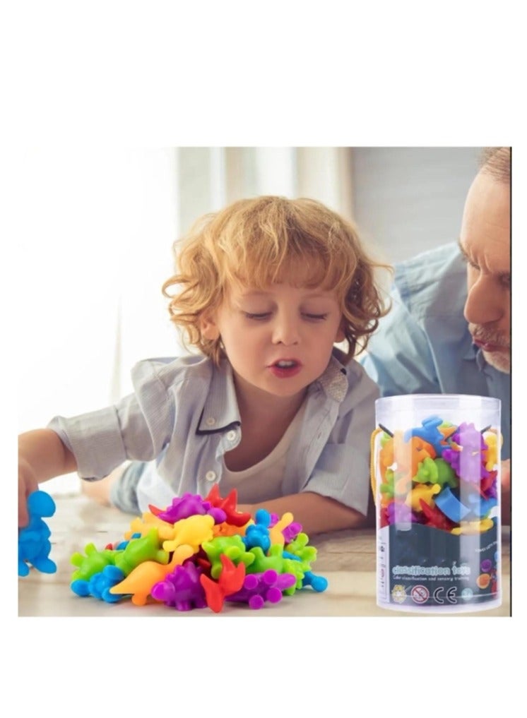 الواحة-TH لعبة العد المطابقة، ألعاب الفرز مع أكواب الفرز، تصنيف الألوان والتدريب الحسي، مجموعة ألعاب تعليمية تعليمية لمرحلة ما قبل المدرسة هدية للأطفال الصغار والأولاد والبنات من عمر 3 سنوات فما فوق (حيوان) - Image 4