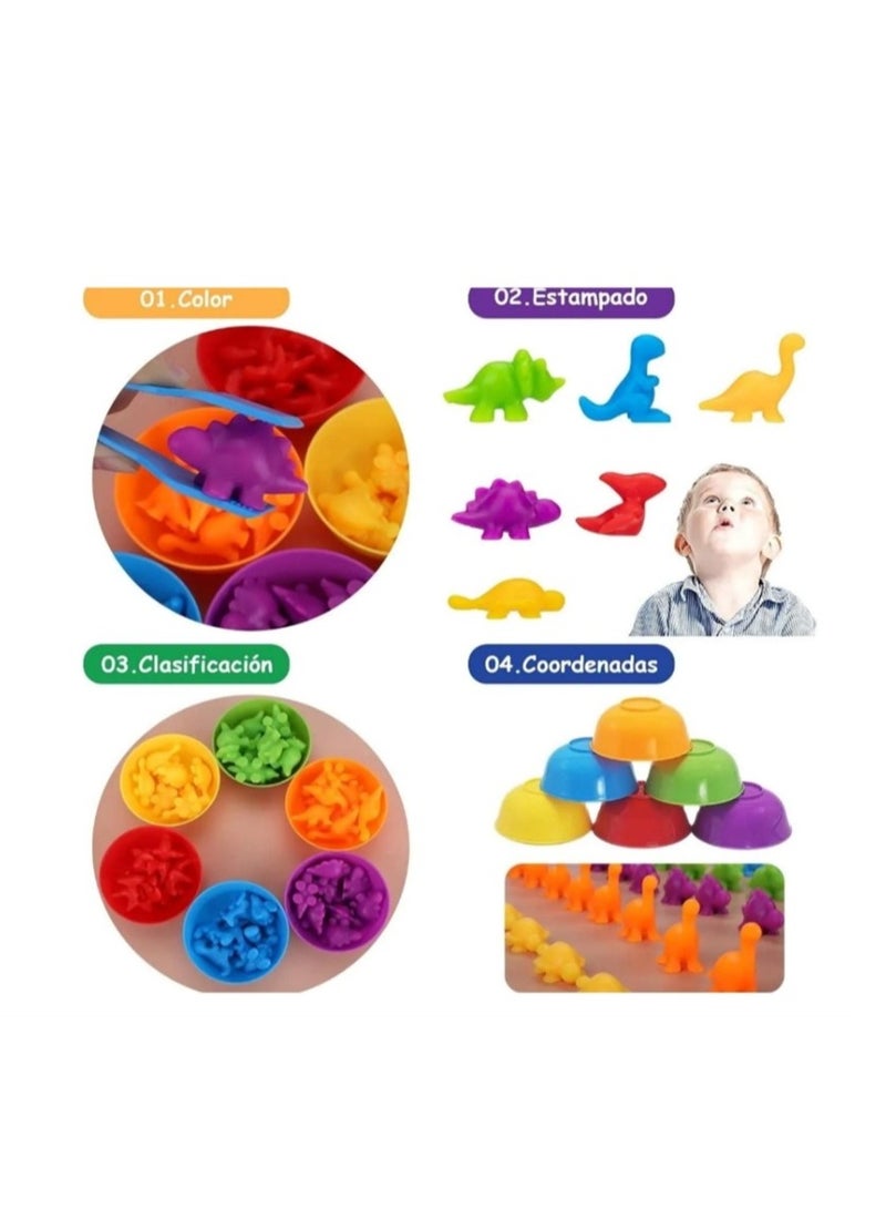 الواحة-TH لعبة العد المطابقة، ألعاب الفرز مع أكواب الفرز، تصنيف الألوان والتدريب الحسي، مجموعة ألعاب تعليمية تعليمية لمرحلة ما قبل المدرسة هدية للأطفال الصغار والأولاد والبنات من عمر 3 سنوات فما فوق (حيوان) - Image 5