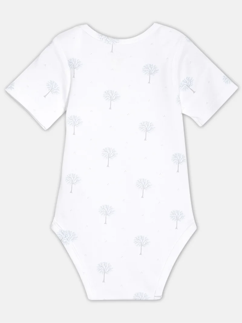 Broon Broon Infant Boys Navy Blue and White Printed Organic Cotton Bodysuit Pack of 2