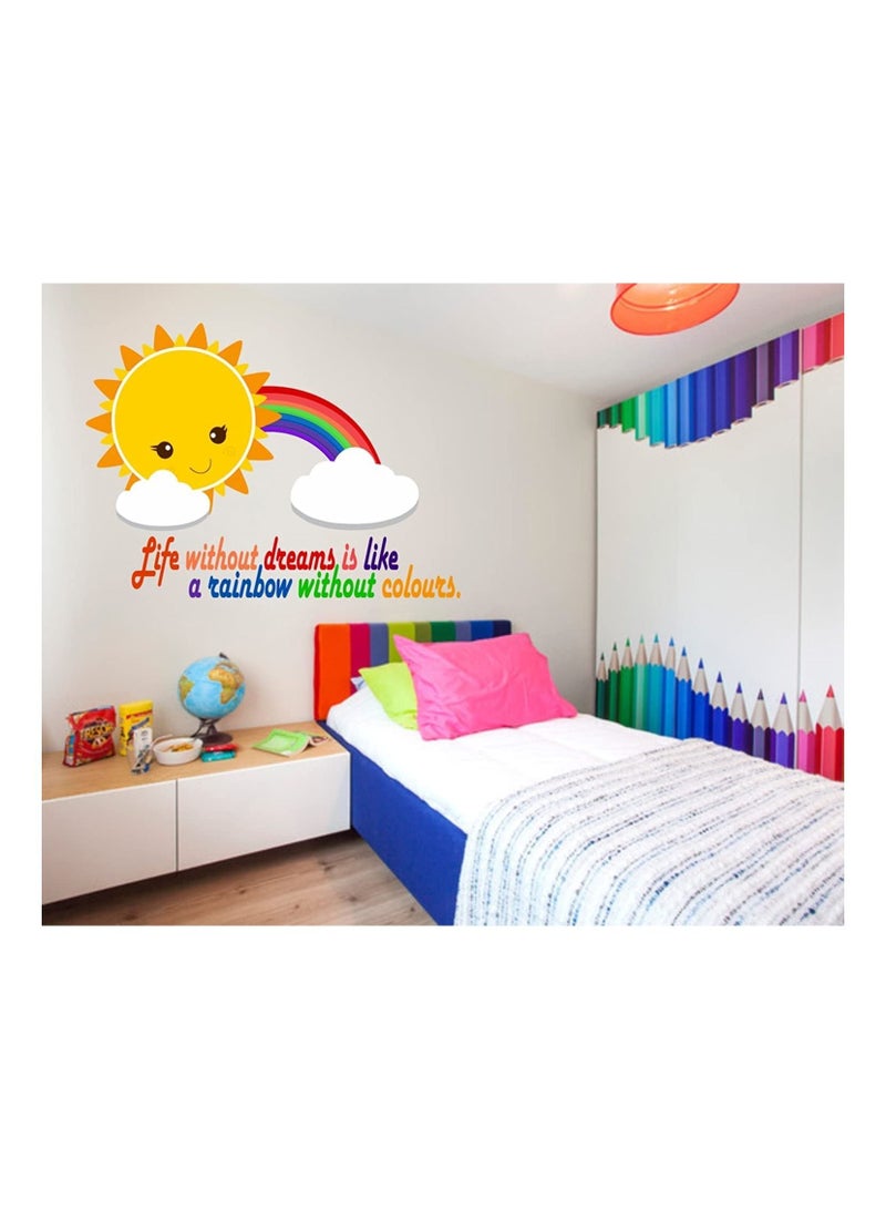 A wall sticker for children's rooms, size 60 by 80, with a rainbow shape and motivational phrases from Up to Date Egypt 01222143812 - Image 1