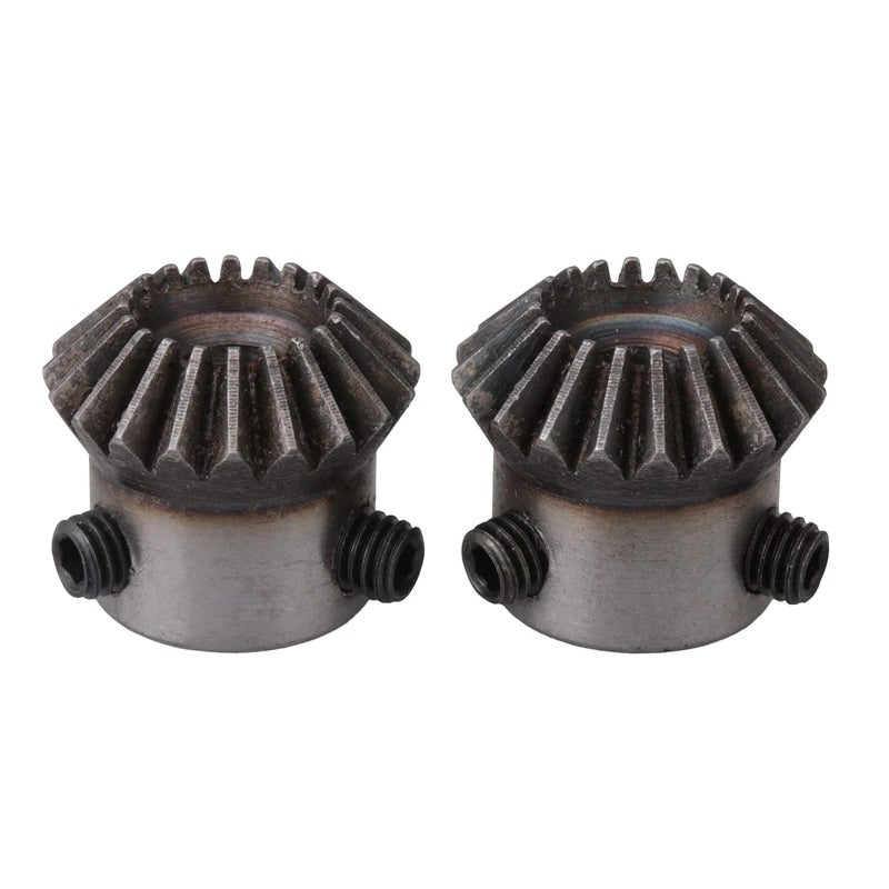 CNBTR 45 Steel Silver 6mm Hole Diameter Tapered Bevel Gear Wheel 20 Teeth Pack of 2 - Image 1