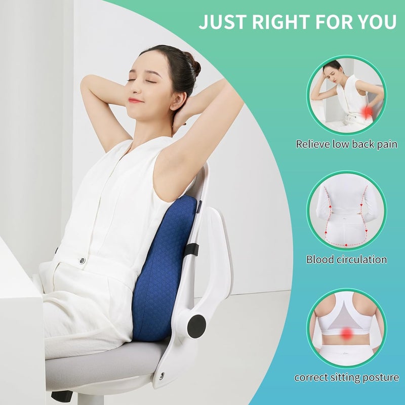 seeknow Lumbar Support for Chair Back Support for Couch Lumbar for Car Office Chair Back Cushion for Lower Back Pain Memory Foam Back Rest for Desk Chair, Recliner, Car Seats - Image 4