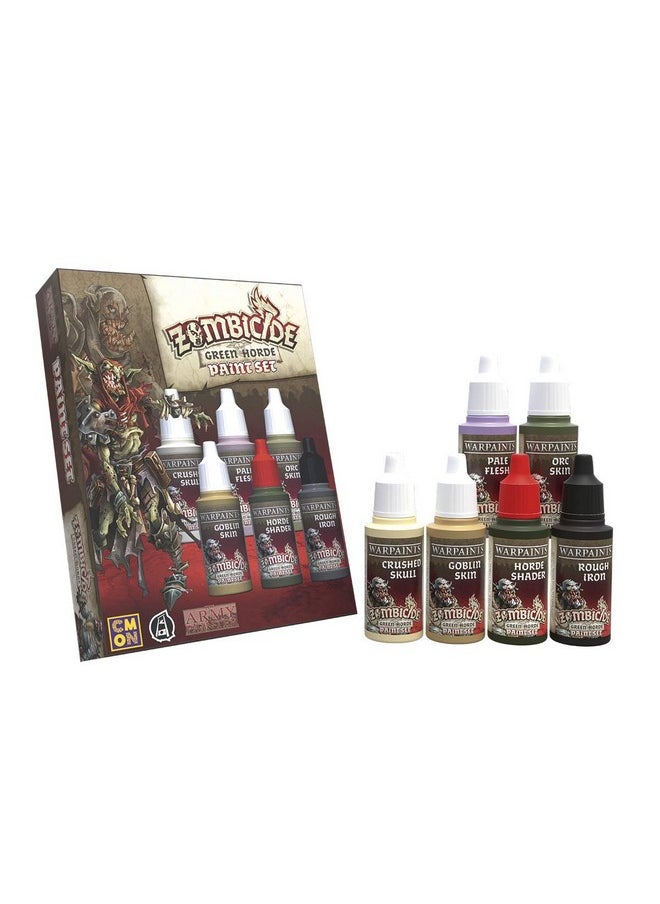 The Army Painter Zombicide: Green Horde Acrylic Paint Set, 6 Craft Paints For Cool Mini Black Plague And Green Horde Boardgame - Acrylic Paint Bulk, Wargames Miniature Model Art Paints  - Image 1