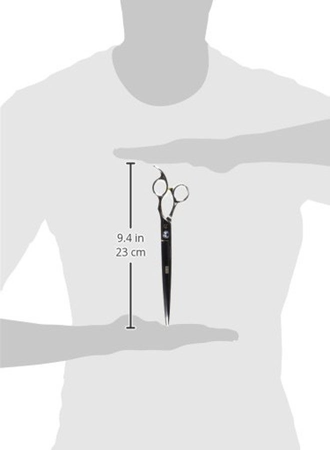 شيرز دايركت مقص قص احترافي ياباني من ShearsDirect، مصنوع من فولاذ 440C، مزود بحجر كريم أزرق فاتح، ونظام شد، وإبهام مصمم تشريحياً، بطول 8.5 بوصة. - Image 4