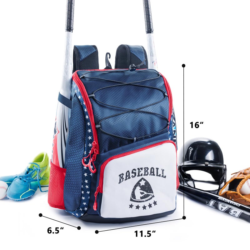 VIGEGARI Kids Baseball Bag for Boys 8-12 - Baseball Backpack for Boys 5-8 - Girls Softball Bag - Youth Baseball Bag for T-Ball, Softball Equipment, Baseball Gear, Bat Bag for Boys, Girls - Image 3
