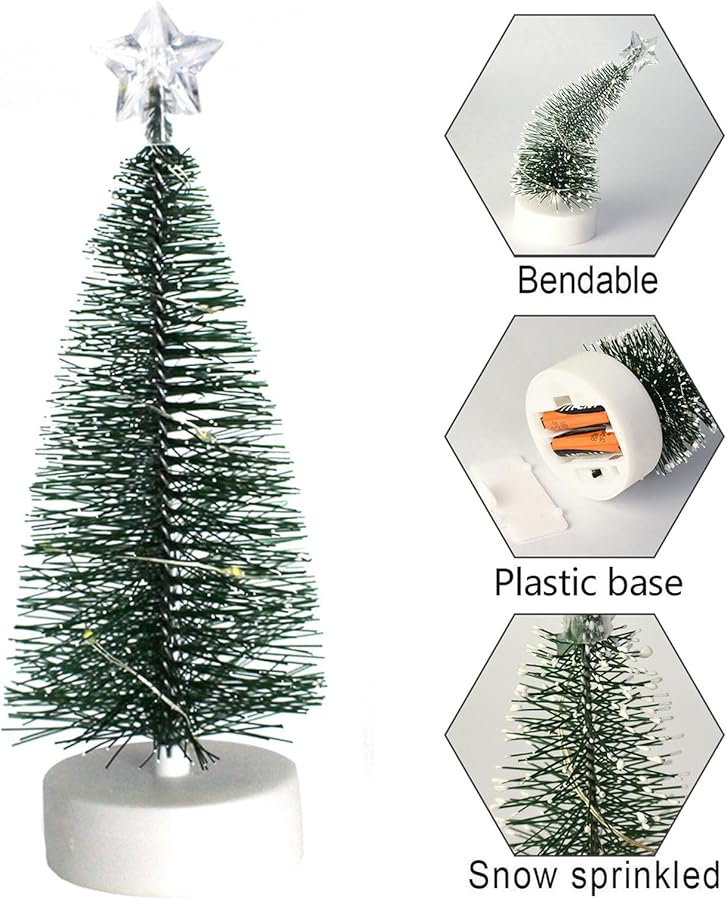 6in Christmas Tree with Lights Decorations and Ornaments for Festive Holiday - Image 3