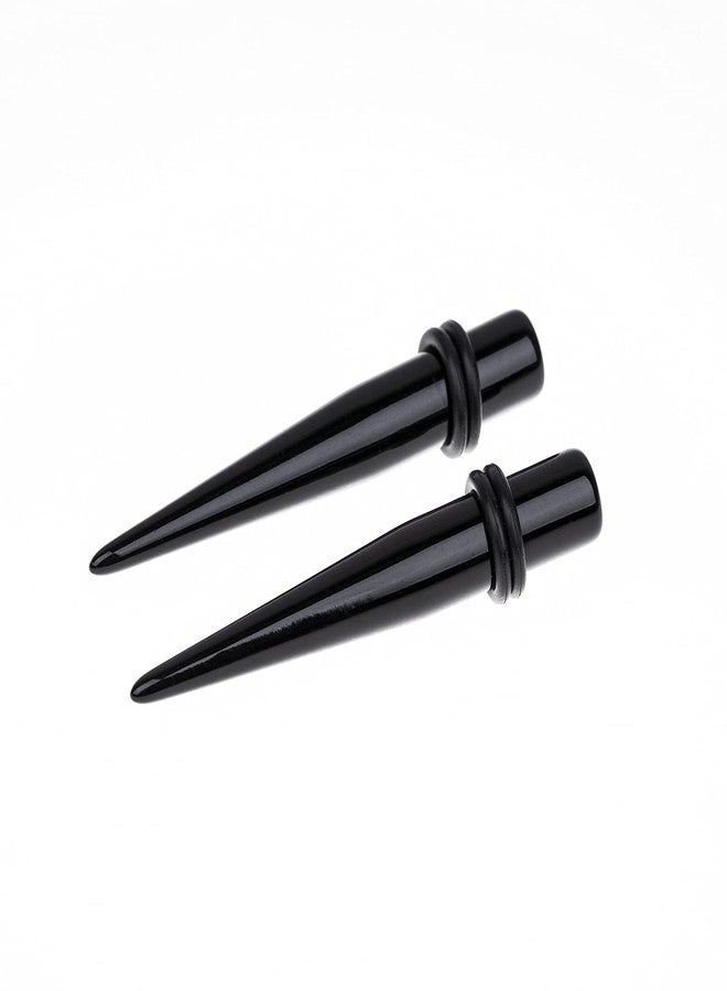 Memsion Ear Stretching Kit 50 Pieces Earrings 14Gauges-00Gauges Earrings Acrylic Tapers Plugs Silicone Tunnels Ear Gauges Expander Set Body Piercing kit Piercing Jewelry Black Color - Image 4