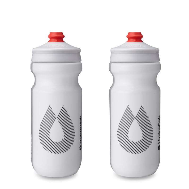 HydraPak | Polar Bottle - Breakaway Surge Lightweight Bike Water Bottle 2-Pack - High Flow, Cycling & Sports Squeeze Bottle (White, 600ml / 20oz) - Image 1