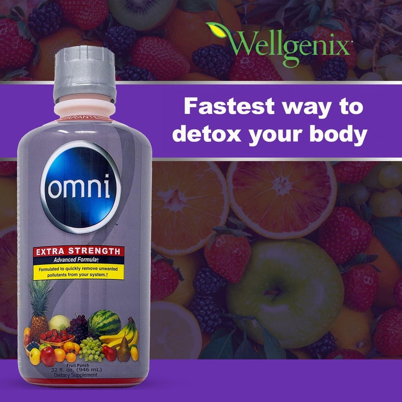 Wellgenix Omni Cleansing Drink Extra Strength Body Detox Herbal Cleanse Detox Liquid Flush Your System Fruit Punch Flavor 32 Fl Oz Premium Detox Support Supplement - Image 3