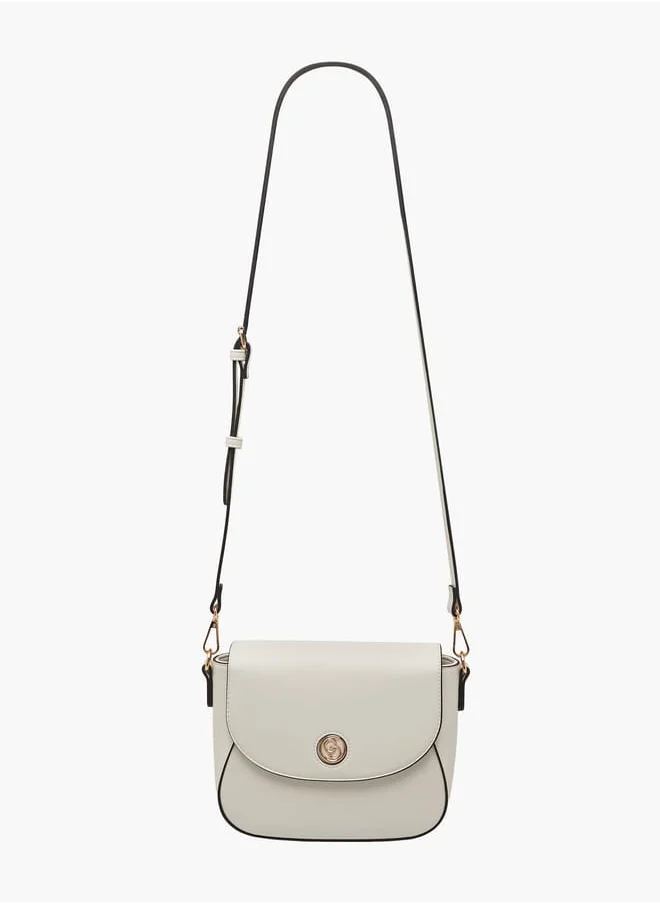 سيليست Women Solid Crossbody Bag with Button Closure and Adjustable Strap