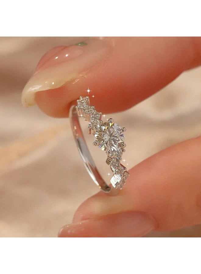 general Secret Blue Star Weaves Artificially Cultivated Diamonds. A pure silver ring holder, designed and high-end wedding ring - Image 1