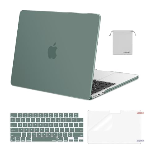MOSISO Compatible with MacBook Air 13 inch Case M5 2026 M4 2025 M3 M2 20242022 A3449 A3240 A3113 A2681Hard ShellKeyboard CoverScreen FilmPouch for MacBook Air 136 inch Case Emerald Green - Image 1