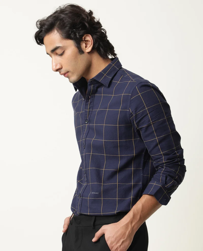 Rare Rabbit Men's Windowpane Check Shirt