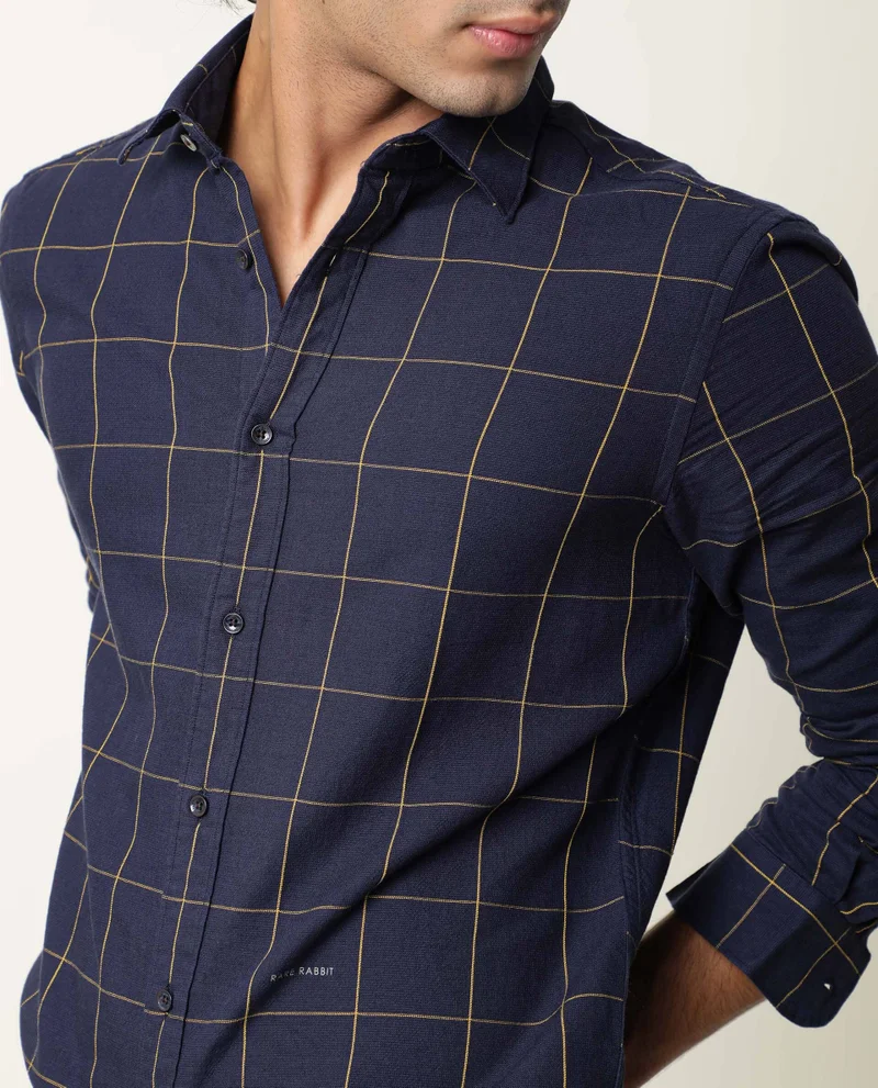 Rare Rabbit Men's Windowpane Check Shirt