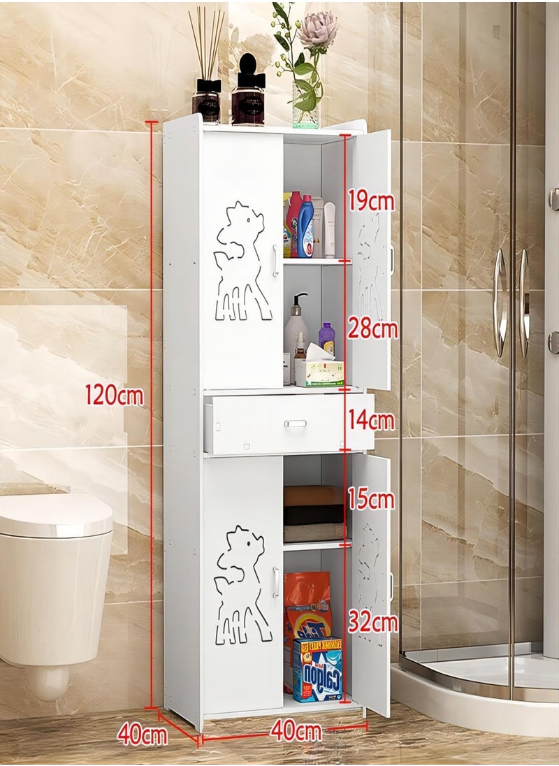 Glanfen - Multi-layer Waterproof Storage Rack Large Volume Storage Cabinet For Bathroom Easy To Install Cute Fawn Style - Image 1