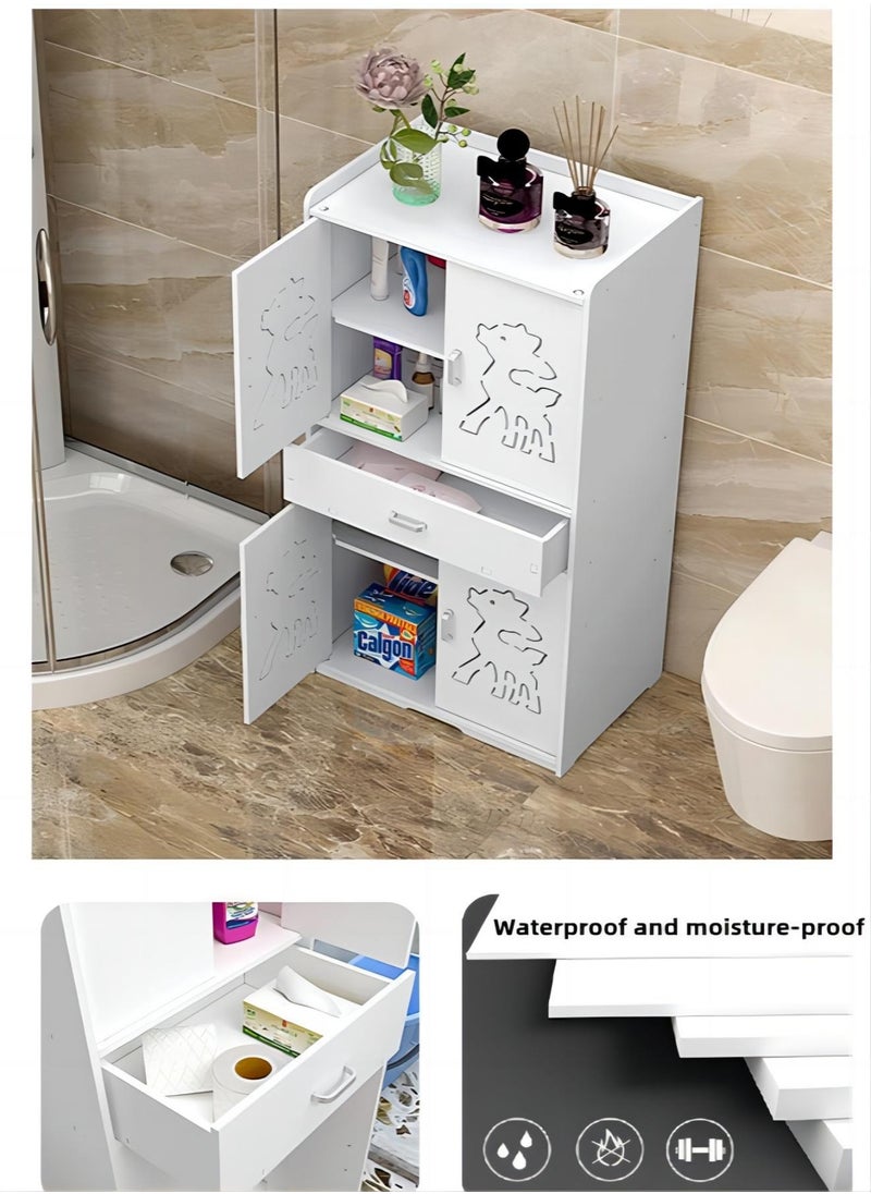 Glanfen - Multi-layer Waterproof Storage Rack Large Volume Storage Cabinet For Bathroom Easy To Install Cute Fawn Style - Image 1