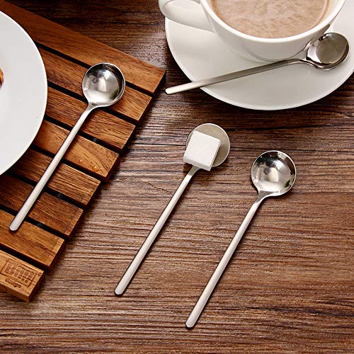 findTop Pack of 8, Stainless Steel Espresso Spoons, findTop Mini Teaspoons Set for Coffee British Tea Dessert Cake Ice Cream Cappuccino, 5.3 Inch - Image 2