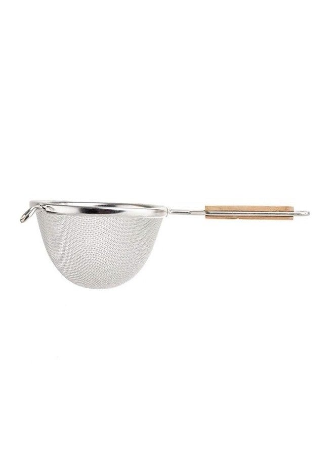 Soro Essentials- 6" Stainless Steel Single Coarse Mesh Strainer with Wooden Handle Pan Hook- Single Tinned Coarse Kitchen Food Strainer for Sift Drain Straining Liquids Stocks Sauces Soups Pasta - Image 4
