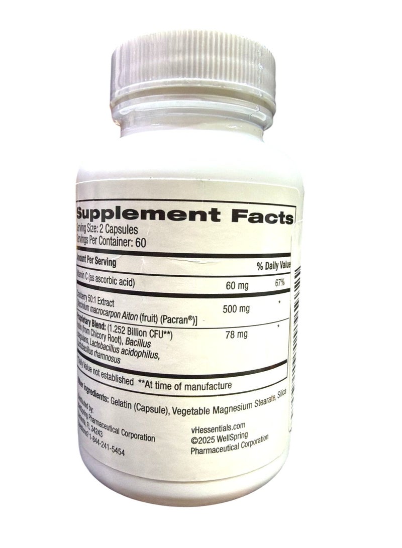 vH Essentials Probiotics with Prebiotics and Cranberry 120 Capsules Packaging may vary - Image 3