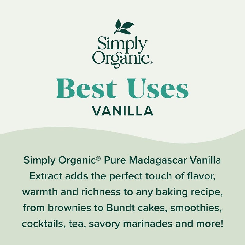 Simply Organic Pure Madagascar Vanilla Extract, 2-Ounce Glass Jar, Certified Organic, Sugar-Free Flavor For Smoothies - Image 3
