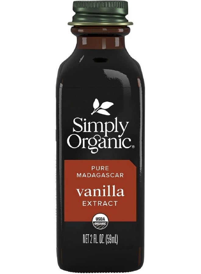Simply Organic Pure Madagascar Vanilla Extract, 2-Ounce Glass Jar, Certified Organic, Sugar-Free Flavor For Smoothies - Image 1