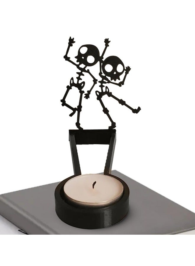 CCOVERY Funny Silhouette Tea Light Candle Holder, Shadow Magnification Caster Candlestick, Holiday Atmosphere Candle Stands - Image 1