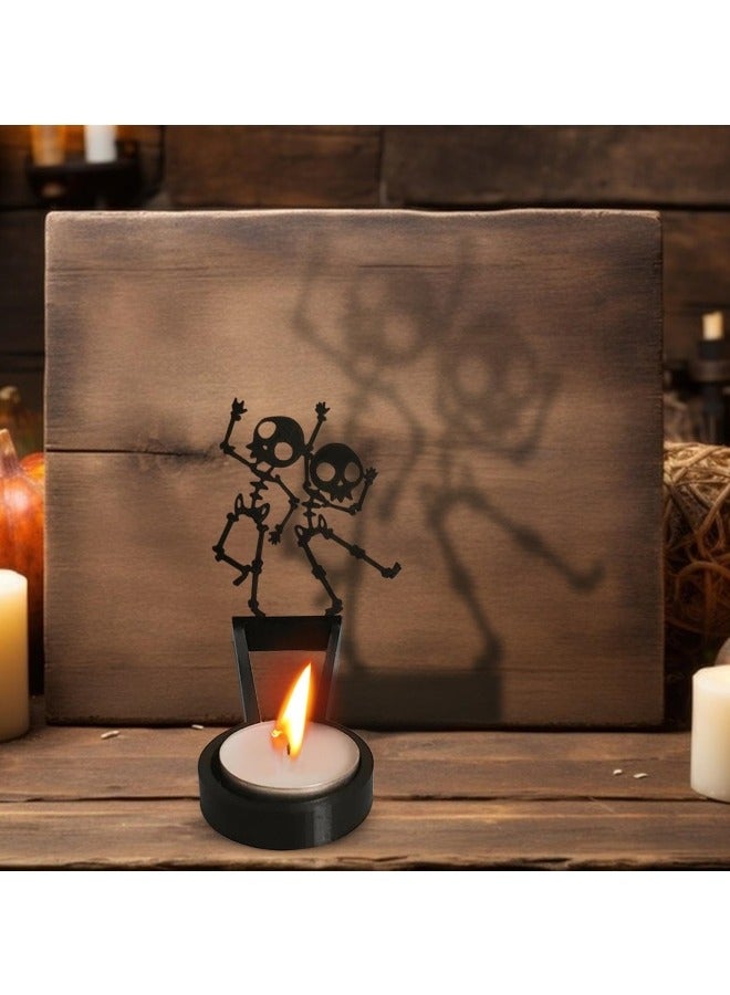 CCOVERY Funny Silhouette Tea Light Candle Holder, Shadow Magnification Caster Candlestick, Holiday Atmosphere Candle Stands - Image 3