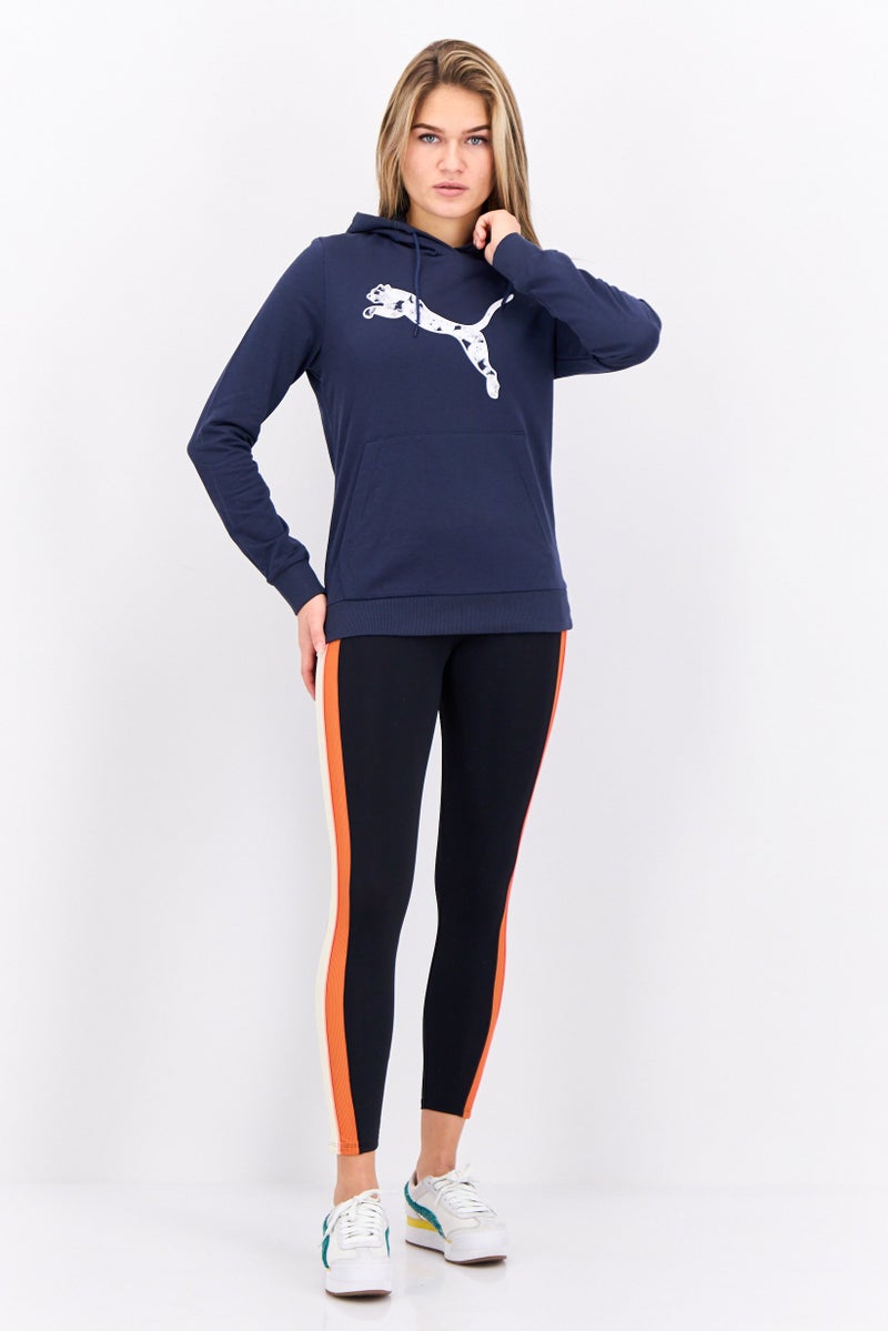 PUMA ملابس رياضية نسائية بأكمام طويلة مناسبة، خارجية، سويت شيرت، كحلي - Image 4