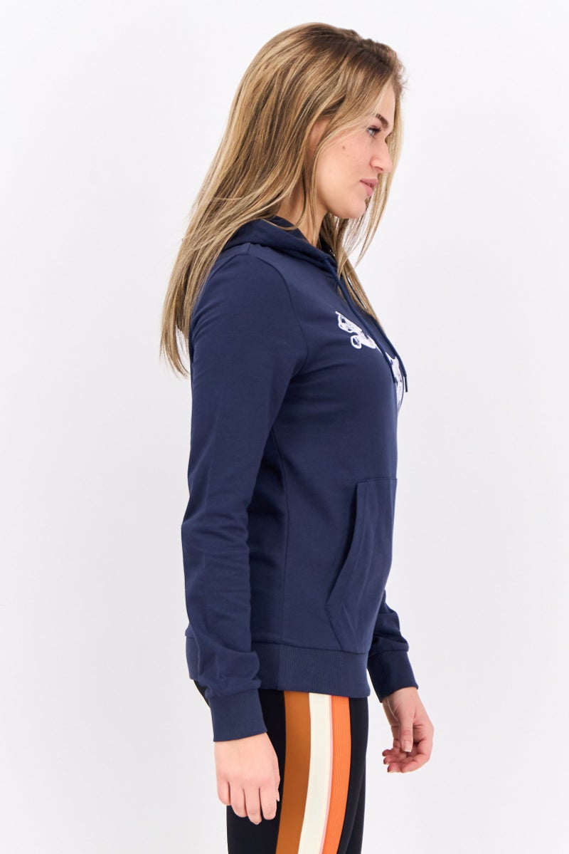 PUMA ملابس رياضية نسائية بأكمام طويلة مناسبة، خارجية، سويت شيرت، كحلي - Image 2