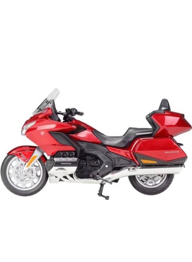 ويلي نموذج دراجة نارية هوندا جولد وينج مصبوب بمقياس 1:12 - دراجة سياحية حمراء - لعبة للأطفال وهواة الجمع (من سن 3 سنوات فما فوق) - Image 3