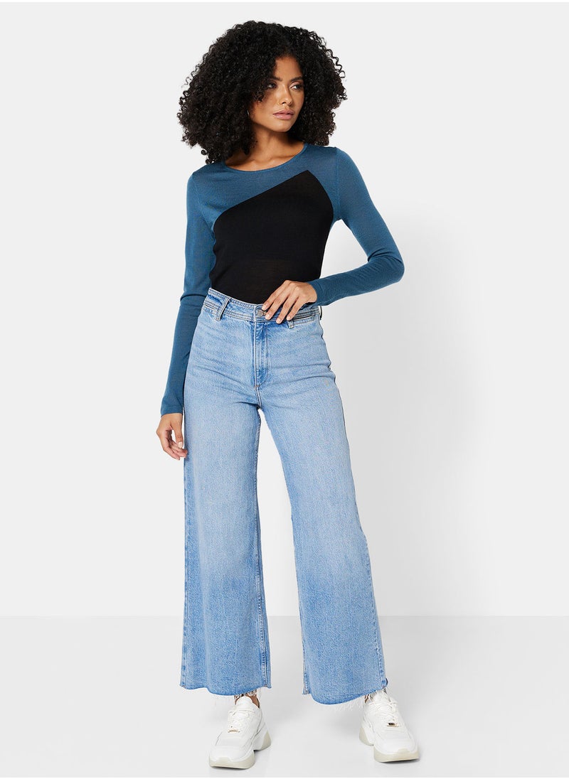 CALVIN KLEIN - Colourblock Wool Sweater - Image 1