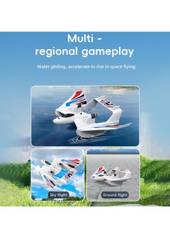 KASTWAVE RC Plane, Remote Control Airplane, 3 in 1 Water Land Air RC Airplane, 2.4GHz 2CH RC Aircraft, RC Glider with Gyroscope and Stunt Flying, RC Plane Toy Gift for Kids & Adults, for Beginners, 2 Batteries  - Image 2