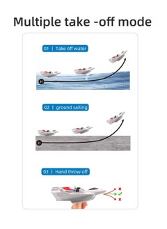 KASTWAVE RC Plane, Remote Control Airplane, 3 in 1 Water Land Air RC Airplane, 2.4GHz 2CH RC Aircraft, RC Glider with Gyroscope and Stunt Flying, RC Plane Toy Gift for Kids & Adults, for Beginners, 2 Batteries  - Image 5