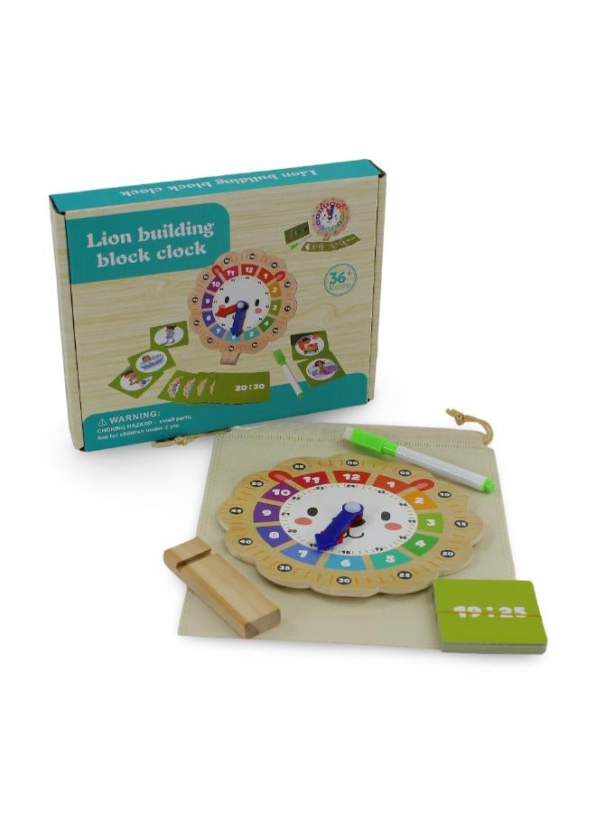 OKO Lion Building Block Clock - Image 1