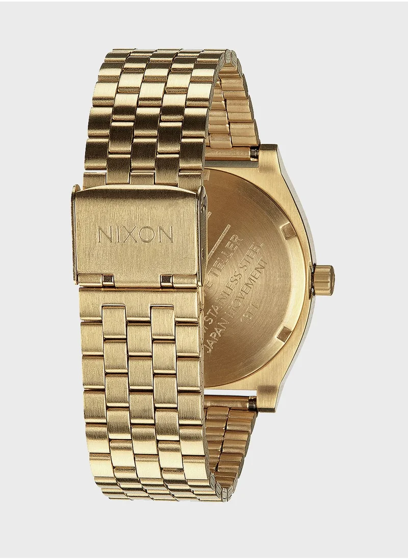 NIXON Time Teller Gold / Green Sunray Watch