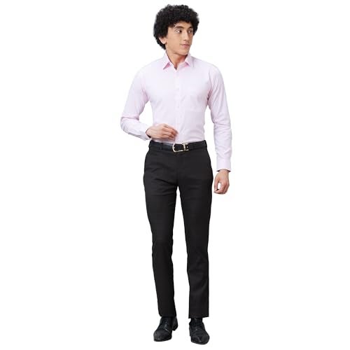 Raymond Men's Slim Fit Poly Viscose Blend Flat Front Solid Pattern Dark Brown Formal Trouser (Size: 38)-RMTS05270-O7 - Image 5