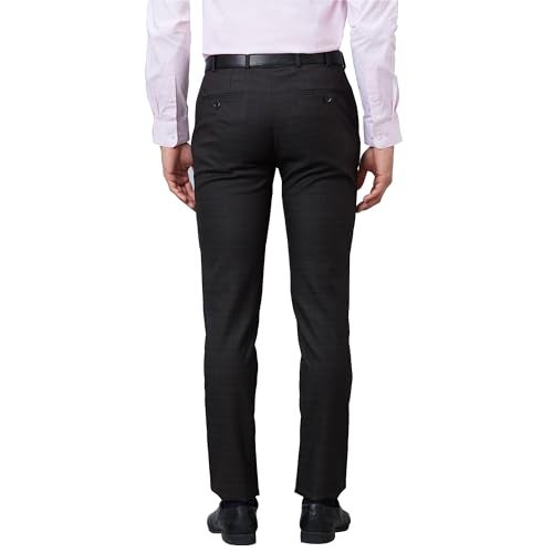 Raymond Men's Slim Fit Poly Viscose Blend Flat Front Solid Pattern Dark Brown Formal Trouser (Size: 38)-RMTS05270-O7 - Image 4