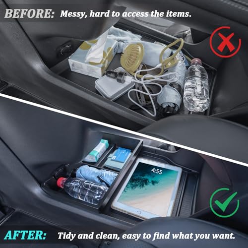 TOPINSTALL New Console Bottom Organizer Compatible with 2021-2025 Toyota Sienna Accessories, Lower Center Console Tray Interior Storage Box with Multiple Compartments - Image 2