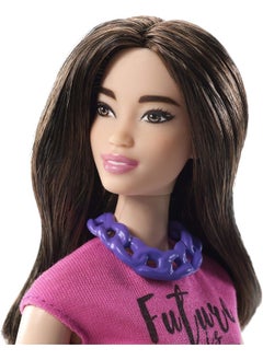 Mattel BARBIE Barbie Mattel FJF58 Fashionistas Doll in Pink Top and Red Shorts  - Image 5
