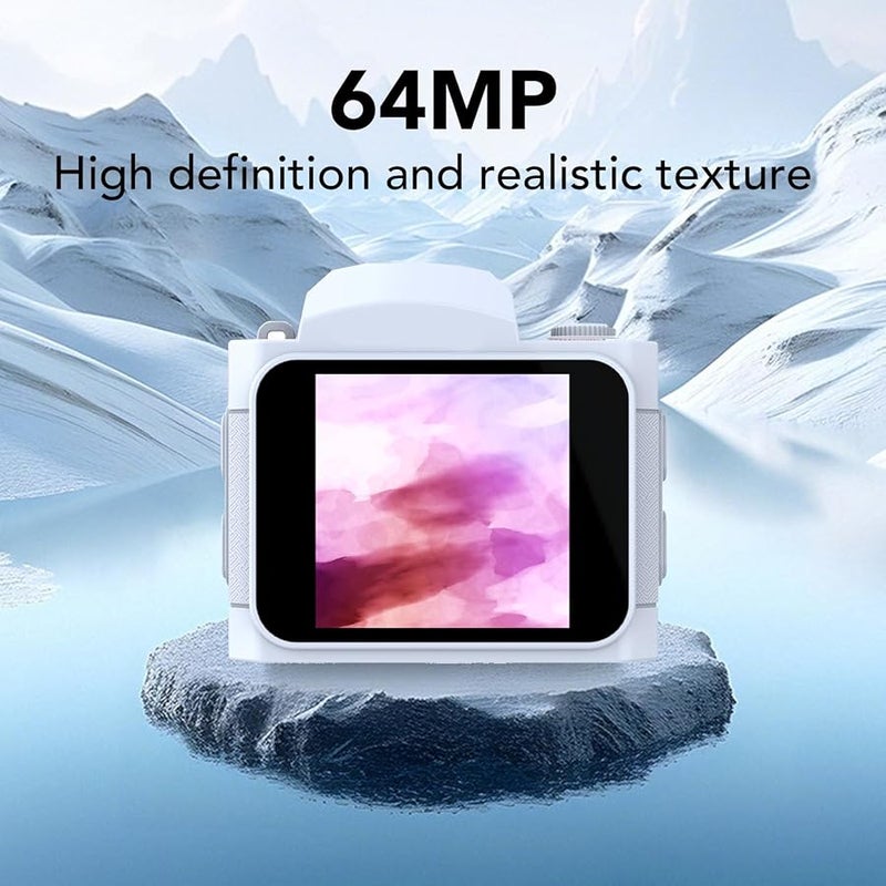 Fockety 64MP 4K Digital Keychain Camera 1 54 Inch HD Display 78 Wide Angle White - Image 4