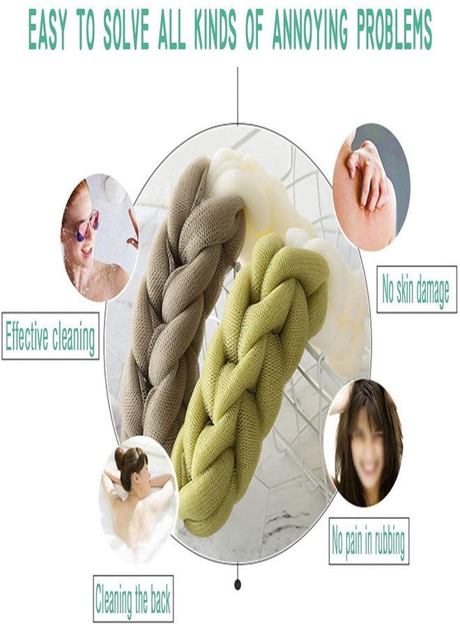 SUNBIRD :- 1Pcs Long Stretch Back Sponge with Rope Handles Back Scrubber Bath Shower Mesh Sponge Exfoliating Body Scrub - Image 4