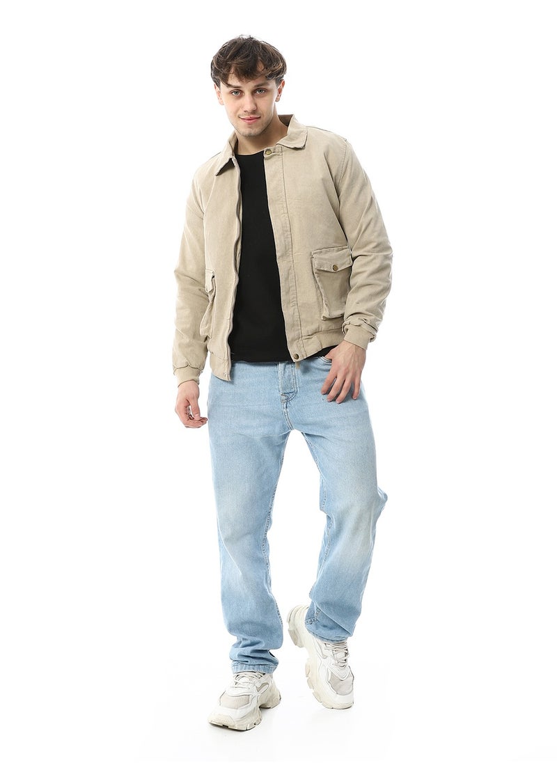 Ecru Double Pockets Casual Jacket_Beige - pzsku/Z12907A9FF6FFDE6551CCZ/45/_/1739445025/a133a074-fdbc-45f8-b759-0a9dc4cc7a33