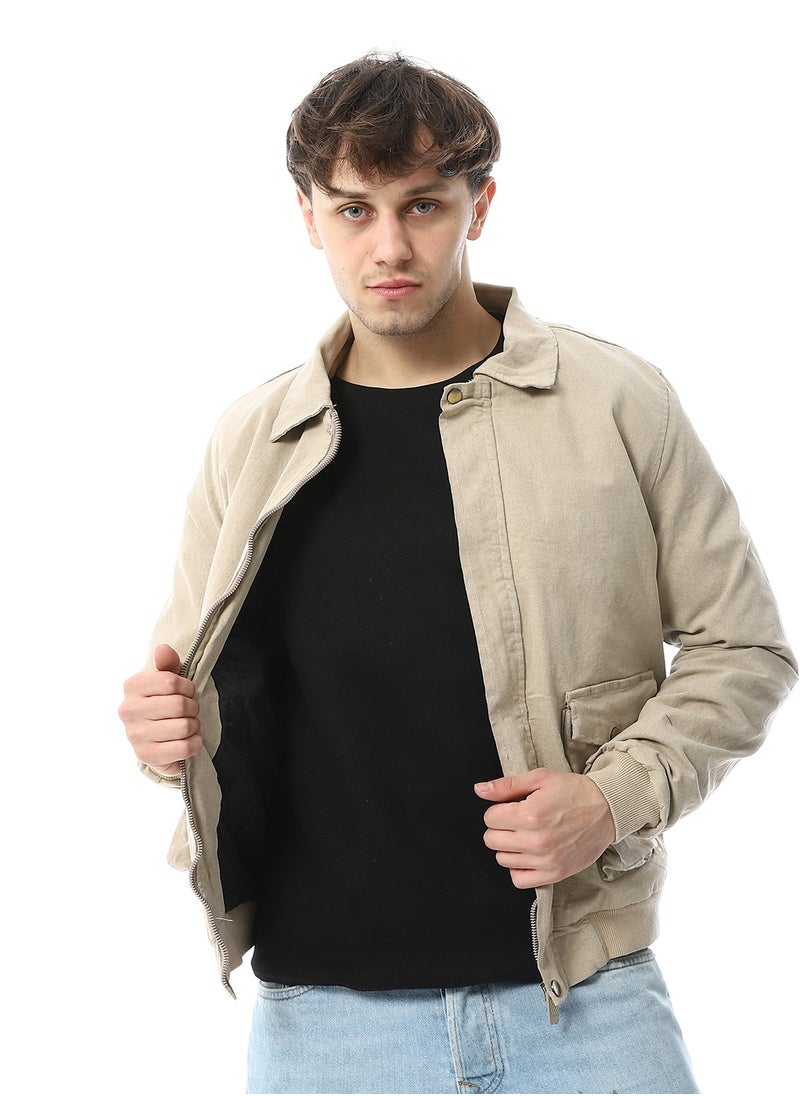 Ecru Double Pockets Casual Jacket_Beige - pzsku/Z12907A9FF6FFDE6551CCZ/45/_/1739445056/1b9f29e8-5a3e-4956-a852-48b94ff4d422