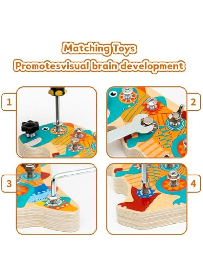 Montessori Wooden Screwdriver Board Set for Toddlers, Preschool Learning Tool Toy, STEM Fine Motor Skills Development Toy for Boys and Girls - Image 4