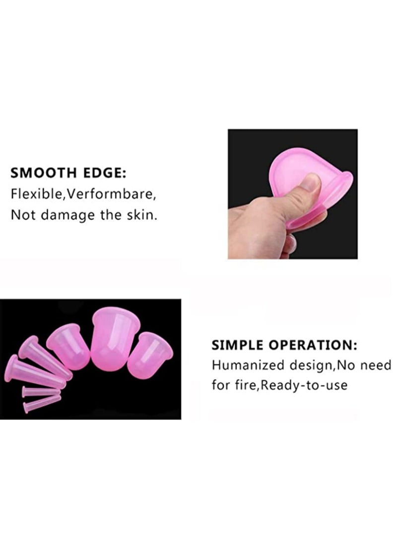 Generic 7Piece Silicone Cupping Therapy Set Anti-Cellulite Vacuum Massage Cups for Body Pain Relief, Face & Eye Massage Home Spa, Skin Tightening, Wrinkle Reduction Includes 4 Sizes - Image 3