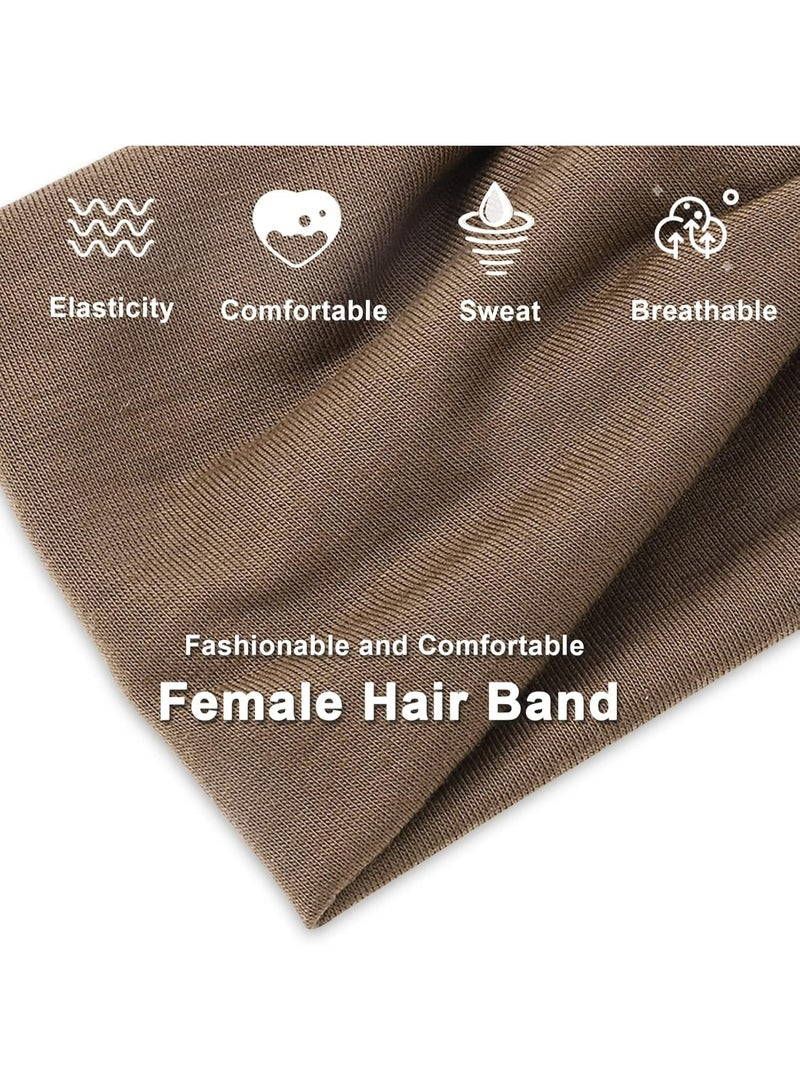 LUMYA Sports Headbands for Women 6Pcs Non Slip Wide Elastic Sweatbands Mixed Colors Workout Yoga Running Gym Football Daily Use - Image 4