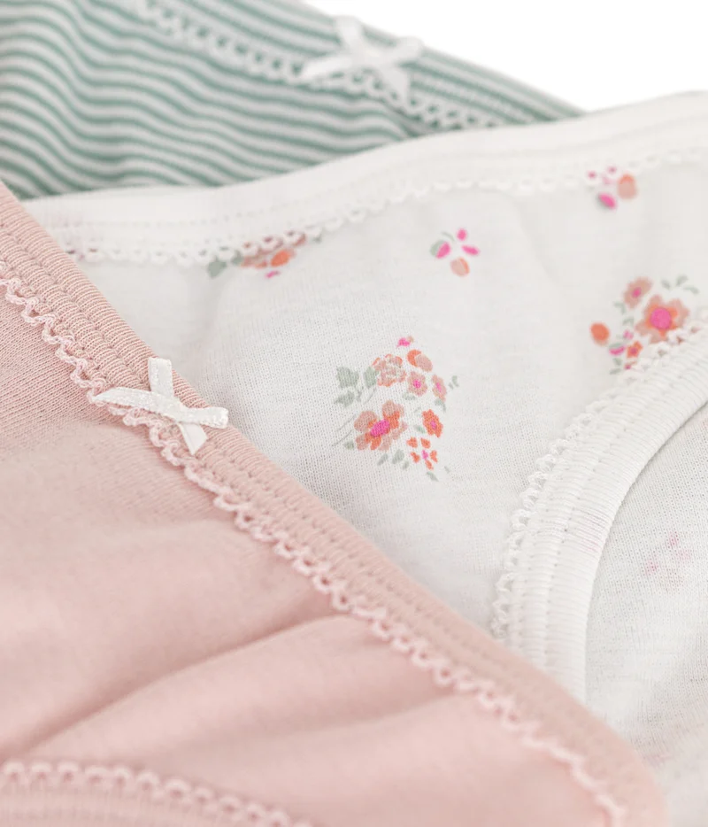 Petit Bateau Children's floral cotton briefs - 3-Pack
